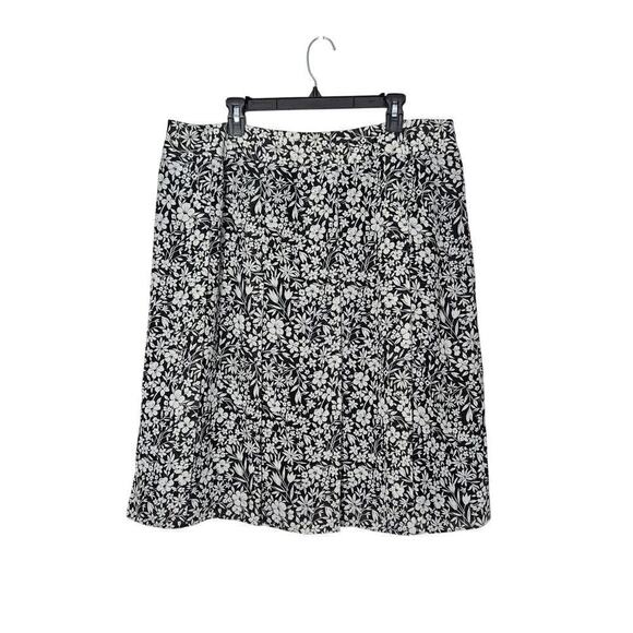 Charter Club Dresses & Skirts - Charter Club Pleated Midi Black/White Floral Skirt Size 16W Cottagecore